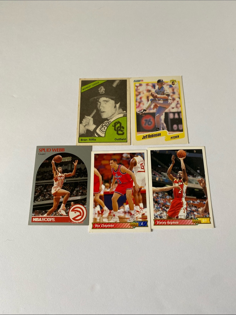 Lot of 5 Sports Cards Basketball Baseball vintage